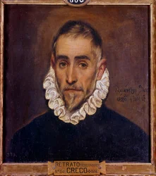 Retrato de un caballero. Pintura de Domenikos Theotokopoulos, llamado El Greco (1541-1614) 1604. Dim. 0,64 x 0,51 m. Madrid, Museo del Prado