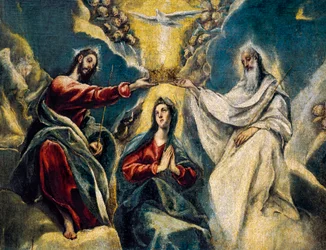 La coronación de la Virgen, detalle