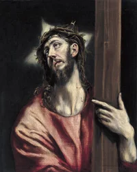 Cristo con la cruz en la mano