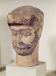 Cabeza de un hombre con cuentas, c.1800 a.C.
