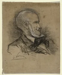 Retrato caricaturesco del pintor Johannes Bosboom (1817-1891)