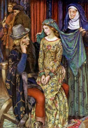 Ilustración de Idilios del Rey de Alfred Lord Tennyson (litografía en color)