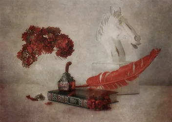 Naturaleza muerta literaria de estilo vintage