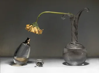 Naturaleza muerta con flores marchitas