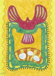 Nido de pájaro de arte popular