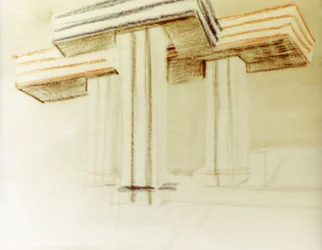 Dibujo de diseño para el edificio wolkenbugel (nube de hierro) propuesto por el lissitzky (lazar markovich lissitzky) que nunca se construyó