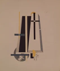 Fabricantes de ataúdes. Figurilla para la ópera Victoria sobre el sol de A. Kruchenykh, 1920-1921