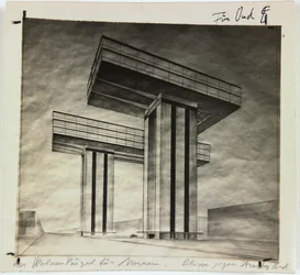 Rascacielos Wolkenbügel en el bulevar Strastnoy de Moscú, 1925