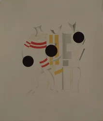 Deportistas. Figurilla para la ópera Victoria sobre el sol de A. Kruchenykh, 1920-1921