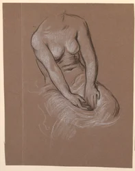 Dibujo, Estudio de torso femenino, ca. 1885