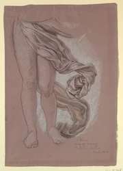 Dibujo, Estudio del drapeado de "Fortune", ca. 1877