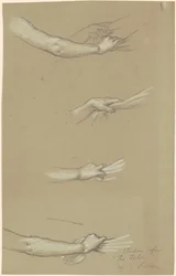 Estudio para Las Parcas reuniéndose en las estrellas, c. 1884-1887
