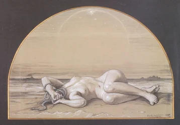 La Medusa muerta (tiza sobre papel)
