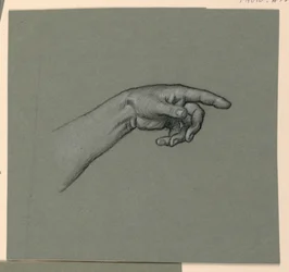 señalando la mano izquierda y la muñeca