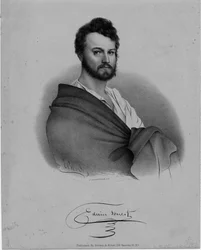 Edwin Forrest (1806-72), actor, litografía de Nathaniel Currier, publicada por Brown y Minot, Nueva York