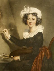Grabado que reproduce a Marie Elisabeth Louise Vigee Le Brun (o Vigee-Lebrun o Vigee Lebrun)