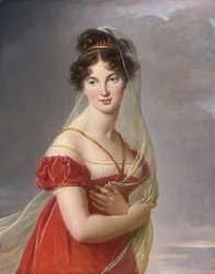 ""Retrato de Aglae Angelique Gabrielle de Gramont (1787-1842), esposa del general Alexander Lvovich Davydov (1773-1833)"" Pintura de Marie Louise Elisabeth Vigee Lebrun (Vigee-Lebrun) (1755-1842) 1800-1805 Colección privada