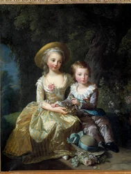 Retrato de Marie Therese Charlotte de Francia y el Delfín Louis Joseph Xavier de Francia