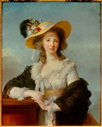 Retrato de Yolande Gabrielle Martine de Polastron, duquesa de Polignac (1749-1793), con sombrero de paja, 1782, 0,92 x 0,73 m