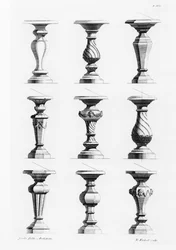 Pedestales, de A Book of Architecture, por James Gibbs (1682-1754), publicado en 1739