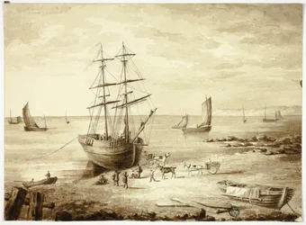 Cargando barco en el puerto