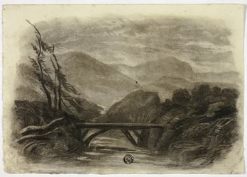 Arroyo de montaña con pequeño puente I