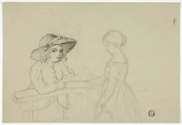 Dos chicas en la puerta