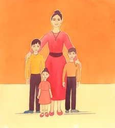 Una madre da alegría a Dios cuando ama y cuida a sus hijos, 2005 (acuarela sobre papel)