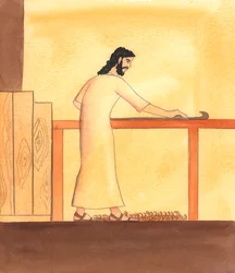 Una persona que trabaja cumpliendo sus deberes ordinarios por amor a Dios es muy bella, a los ojos de Dios, 2005 (acuarela sobre papel)