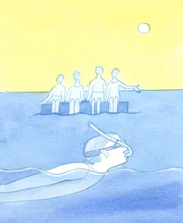 Una persona que está demasiado preocupada con sus propios intereses, incluso cosas buenas, y que no escucha a aquellos que merecen su amor y lealtad, es como un nadador con un snorkel que elige cortarse