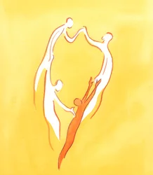 Una persona que se arrepiente del pecado, se confiesa, recibe la absolución, reza y ofrece penitencia como pide la Iglesia, 2005 (acuarela sobre papel)