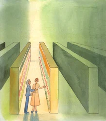 Una persona con un conocimiento limitado de Dios, y de las personas, y unas expectativas limitadas, es a veces ignorante de las maravillas que Dios puede realizar, Quien conoce las necesidades reales de cada individuo, 2005 (acuarela sobre papel)