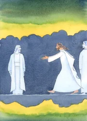Después de la muerte de Cristo, pasó rápidamente junto a muchas personas santas en el inframundo, para saludar a Abraham, quien obedeció el llamado de Dios para dejar su país