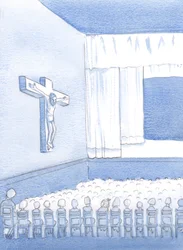 Como niño no católico en una escuela católica, solía mirar la figura en la cruz, preguntándome quién era y por qué estaba allí, 2000