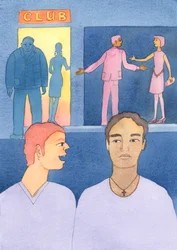 Con la intercesión y la oración ayudamos poderosamente a las personas que, en ocasiones de pecado, se ven tentadas a obrar mal, 2004 (acuarela sobre papel)