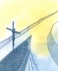 Por el poder del Sacrificio de Cristo, durante la Santa Misa, Cristo atraviesa el Cielo y nos acerca al Padre, como cuando un gran barco entra en un estuario para llevar su preciada carga a casa.