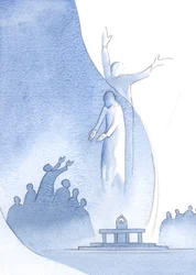 Cristo es verdaderamente uno con nosotros, por su carne y sangre, y también uno con el Padre (a quien nos atrae) por su divinidad