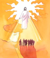 Cristo anhela que todo el Pueblo del que nació se dé cuenta de que Él es el prometido por los Profetas, 2005 (acuarela sobre papel)