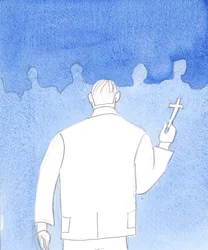 Cristo contempla con alegría cómo un hombre que en el pasado estuvo implicado en actividades violentas y delictivas ahora viaja por todas partes, hablando a los jóvenes sobre "la vida en Cristo", y trabajando para llevarlos por el buen camino, y alejarlos 