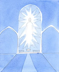 Cristo nuestro Dios está Sacramentalmente Presente en toda Su gloria en el tabernáculo, 2005 (acuarela sobre papel)