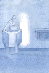 Cristo estaba al lado del sacerdote que nos leía el Santo Evangelio, que era la propia palabra de Cristo.