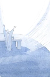 Cristo sostiene a Su Santa Iglesia en cada momento de su vida, con los brazos extendidos mientras ofrece Su Santo Sacrificio.