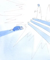 Todo el que muere se encuentra con Cristo, incluso personas de otras religiones, e incluso personas que nunca han oído hablar de Él, 2005 (acuarela sobre papel)