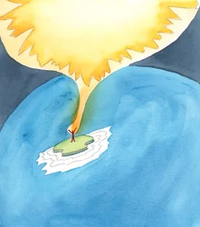 Para una vida que merezca realmente la pena necesitamos fe en Dios, confianza en su bondad y poder, y en los méritos de la Pasión y muerte de Jesús, 2005 (acuarela sobre papel).