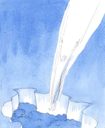Para el Cristo sin pecado venir a un mundo pecador, fue como saltar a un pozo negro, 2005 (acuarela sobre papel)