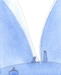 Dios Hijo nació de la Santísima Virgen María, 2005 (acuarela sobre papel)