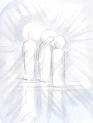 Vi claramente a Jesús, Su Santa Madre a Su lado, y San José junto a Ella. Cristo nos los da, como ayudantes y ejemplos