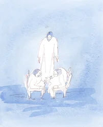 Si recuerdo que Cristo está siempre presente, dondequiera que hable con un amigo, seré más propenso a "sopesar" cada palabra, 2004 (acuarela sobre papel)