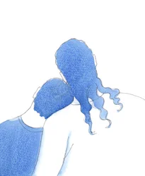 En la Sagrada Comunión, Cristo no me cansó con la conversación, sino que me invitó a apoyarme en Él, tal como me había mostrado antes, y a disfrutar de su Presencia en perfecta paz y satisfacción, 2005 (acuarela sobre papel)