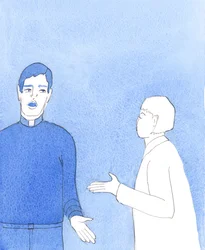No basta con que el clero diga, sobre las celebraciones descuidadas e imprudentes de la misa: "La gente está acostumbrada", 2005 (acuarela sobre papel).
